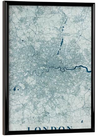 artboxONE Poster mit schwarzem Rahmen 18x13 cm Städte/London London als Vintage Stadtplan - Bild London