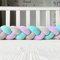 JIcloun Bettschlange Geflochten, kopfschutz Gestrickt, Knotenkissen, Seitenschläferkissen, Bettumrandung Kantenschutz, Kopfschutz Bettumrandung,A1,4M