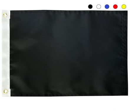 AMZFLAG Solid Black Flag 12x18 Inch Vivid Color Small Plain Black Flags for DIY Blank Black Flags Banner with 2 Brass Grommets