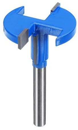 QUARKZMAN Fresas de Ranurar con Corte en T 15/64 (6mm) Vástago 1-3/8 (35mm) x 1/4 2 Alas Fresas de Ranurar de Carburo para Aplanar Tablas de Madera