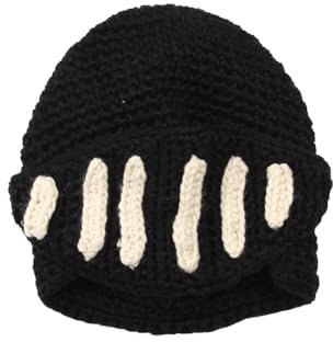 Lpitoy Unisex Römischer Ritter-Helm, Handgefertigt, Strickmütze, Wintermaske, Mütze Für Erwachsene (schwarz)