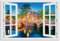 timalo Wandbild Outdoor wetterfeste Bilder für draußen | Gartenbilder Innen & Außen | Landschaftsbilder Acryl Glas Fensterblick Effekt | 80x50cm Amsterdam Stadt