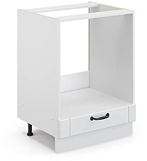 Vicco Meuble pour Four Fame-Line, Blanc Campagne/Blanc, 60 cm, PT Marbre