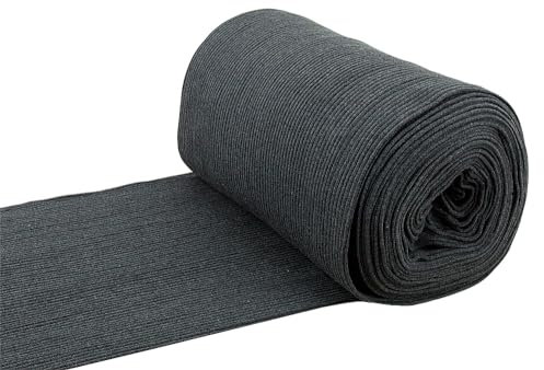 Baumwoll - Bündchenstoff Heavy RIPP Bündchen Schlauchware dunkelgrau meliert - Meterware ab 25 cm x 35/70 cm - Stoff zum Nähen