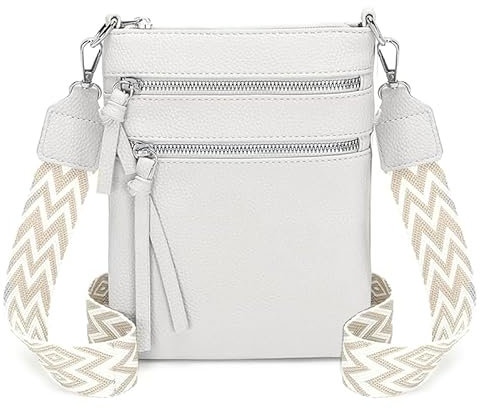 HXSZHOI Handytasche Zum Umhängen Damen, Kleine Umhängetasche Damen Klein, Kleine Handtasche Damen, Kleine Tasche Damen, mit Verstellbarem Langen Riemen (Weiß)