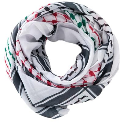 Generisch Palestine Kuffiyeh | Palästina Schal | Arabisches Shemagh | Atmungsaktives Tragetuch für Herren