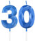 Royal Blue 30th Birthday Candles, 3D Number 30 Candle for Cake, Women Men 30th Birthday Decorations, Sapphire Candle Topper Blue Cake Decorations for Birthday Party Wedding Anniversary Supplies
