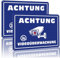 2 Schild Videoüberwachung Metall Alu, 25x18cm Achtung Videoüberwachung Schild Reflektierendes Aluminium Warnschild 24-Stunden Kameraüberwachung,4 Bohrlöcher für den Außenbereich geeignet Blau