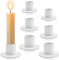 6 Stück Kerzenhalter für Stabkerzen,Retro Candlelight Dinner Kerzenhaltern für Party, Hochzeit, Jubiläum,Wohn und Schlafzimmerdekoration (Weiß)