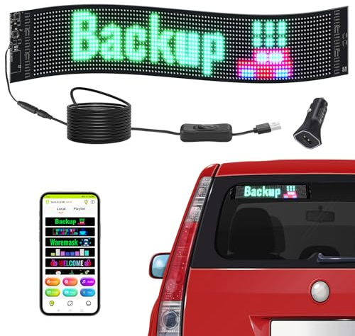 VEVOR Enseigne Lumineuse LED Programmable Flexible, Panneau d’Affichage Défilant Polychrome P6, Panneau Publicitaire LED, Contrôle Application Bluetooth, pour Magasin, Bar, Publicité, 68x12 cm