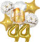 Luftballon 44. Geburtstag Mann Frau, 44 Geburtstag Deko Gold, Geburtstagsdeko 44 jahre Frauen, Ballon Bierflasche Deko zum Geburtstag Mann, Helium Ballons Bier Deko 44. Geburtstag Frau Männer