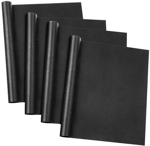 GWHOLE 4 PCS Oven Liner BBQ Mats Non Stick Barbecue Grill Mats BBQ Sheet 30 x 40 cm Reusable for Outdoor Barbecue Accessories Charcoal Gas Electric Grill