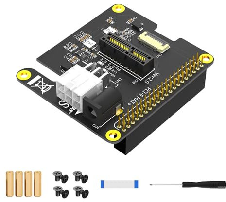 GMBYLBY Connecteurs 6 Broches Adaptateur PCIE 1X avec Câble d'alimentation Externe 12 V Connecteurs GPIO 40 Broches pour Le Développement