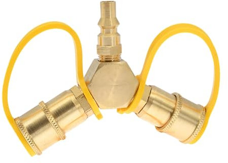 Pleayietoopiatiey RV Propane Y Splitter 1/4 inch Standard Gas Bottle Adapter for RV BBQ Heater