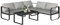 Outsunny Gartenmöbel Set L-Form wetterfest Metall Sitzgruppe für 5 Personen Gartenlounge mit 2er-und 3er Sofa Kissen Beistelltisch Outdoor Balkonmöbel-Set Terrassenmöbel für Garten Balkon Grau