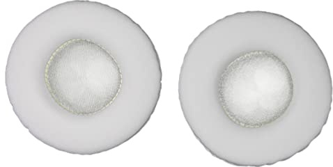 POPETPOP 80mm Round White Headphone Pads Universal Replacement Ear Cushions for Comfortable Listening Simple Design Suitable for Headsets and Over-Ear Headphones
