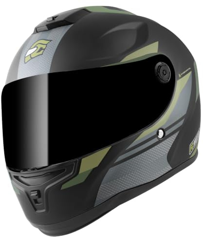 FC-Moto FF114B Zeron Helm, schwarz matt/grün, XS