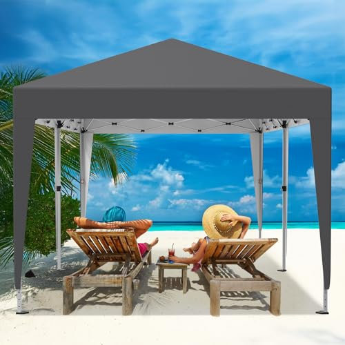Pavillon 3x6m，Gartenpavillon，Winterfest Wasserdicht Faltpavillon，Höhenverstellbar，UV Schutz 50+,Metallrahmen，Sonnenschutz Partyzelt,Gartenzelt für Festival Camping,Garten，inkl.Tragtasche,Anthrazit