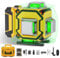 16 Line Laser Level 360 Self Leveling,Professional 4 x 360° 4D Green Lazer Level Tool with Pulse Mode for Construction and Picture Hanging,with 2 Batteries,Magnetic Bracket,Hard Carry Case