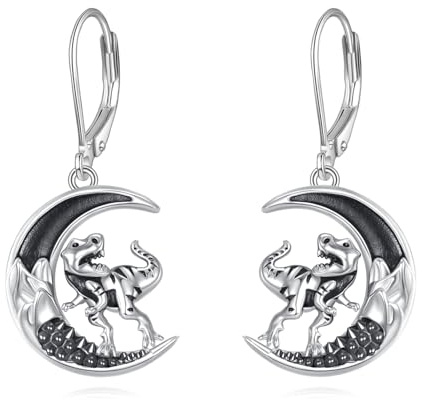 ONEFINITY Katze Ohrringe 925 Sterling Silber Halbmond Ohrringe Gotische Schmuck Geschenke für Damen Katzenliebhaber