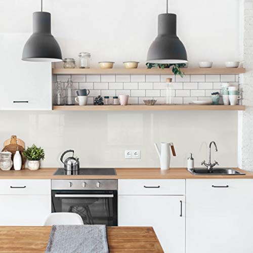 micasia Küchenrückwand selbstklebend Einfarbig ohne Bohren fugenlos - Made in Germany - Unifarbe Modern matt Paneel beige Küche Herd Spritzschutz 1140 (200x50cm)
