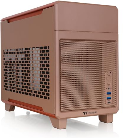 Thermaltake TR100 SFF Chassis; mITX Support; 18.9 Liters; PCIe 4.0 Riser Cable Included; 360mm GPU Clearance; 280mm Radiator Support; Removable PCIe Bracket; Gravel Sand; CA-11A-00SGNN-00