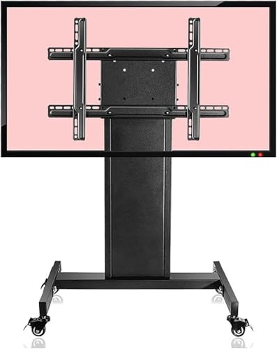 Low Height Monitor Cart with Wheels - TV Stand for 37-70 Inch TVs Adjustable Low Profile Rolling Monitor Arms for Home Office & Gaming Setup