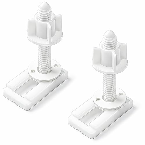 DAQUN 2 Pcs Toilet Seat Repair Kit, Plastic Screws, Replacement Hinge Bolts, White Fasteners for Mounting Toilet Lid and Cover