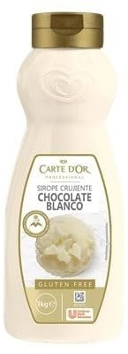 Sirope de crujiente de Chocolate Blanco CARTE D’OR - Formato 900grs - | Topping Profesional para Postres, Helados y Cafetería