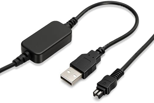 ZBLZGP USB-Netzteil-Ladekabel für Sony AC-L200, AC-L200C, AC-L200D, AC-L25, für Handycam-Camcorder der Serien HDR-CX, HDR-XR, DCR-SR, DCR-SX, DCR-HC und DCR-DVD (USB-Ladeadapter Netzkabel)