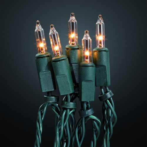 HELLUM 502015, 200-tlg. Mini-Lichterkette, grün/klar, für außen, Fassungsabstand: 15cm, Zuleitung 10m, GL: 39,85m, Pisellokerze mit Stecksockel, inkl. Ersatzlämpchen <59 Lumen