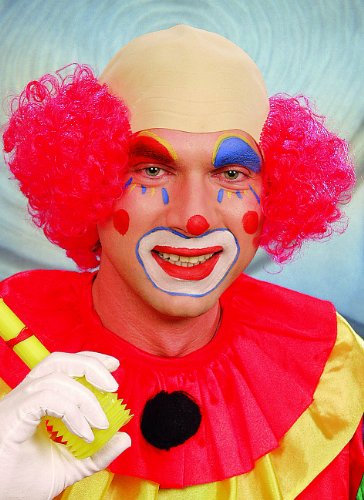 Perücke Clownglatze, rot