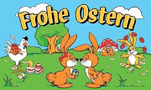 U24 Fahne Flagge Frohe Ostern Motiv 7 Osterfahne 90 x 150 cm