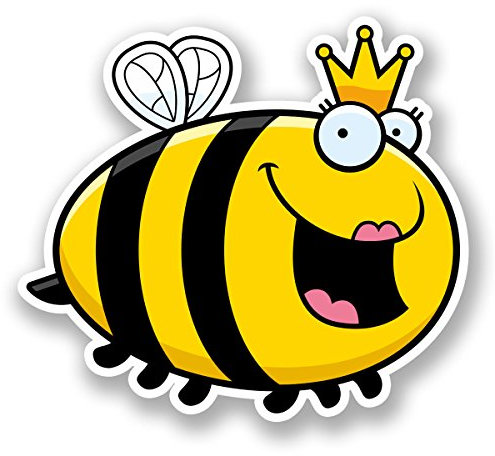 2 x Honigbienen-Aufkleber für Auto, Fahrrad, Laptop, Helm, Roller, Derby, Mädchen, niedlich, #5899 (10 cm breit x 9 cm hoch)