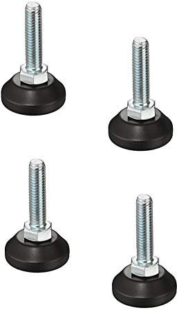 Gedotec Regulierschraube drehbar Verstellschraube M8 Verstellfuß Möbelschraube für Möbelfüße | Stahl verzinkt | 400 kg Tragkraft | Gewinde: 30 mm | 4 Stück - Stellschrauben für Maschinen & Tischbeine