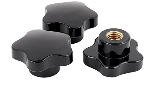 sourcing map 3Stk M12 Innengewinde 50mm Kopf Dmr. Kreuzgriff Stern-Griff Schraube schwarz DE de