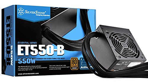 SilverStone Technology Fuente de alimentación ET550-B ET550-B de 550 W 80 Plus Bronce ATX con Cables Negros Planos ET550-B