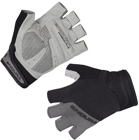 Endura Herren Hummvee Plus Mitt II Fahrradhandschuhe | Gel-Polsterung | Knöchelschutz Kurzfingerhandschuhe, Schwarz, S
