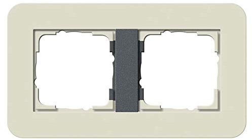 Gira 0212427 Abdeckrahmen E3 2-Fach, Sand/anthrazit, bunt