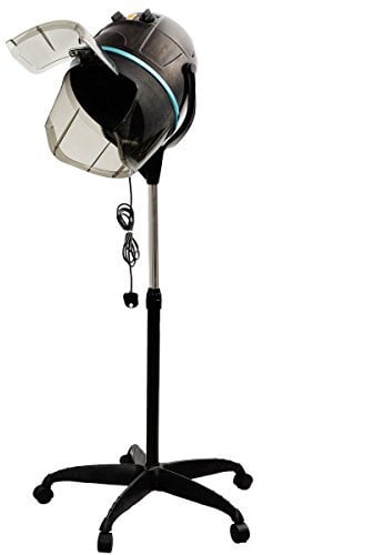 CASART Hair Dryer Stand with Adjustable Temperature Height and Timer, Portable Salon Hairdryer Hood Professional Floor Hairdresser (Black)