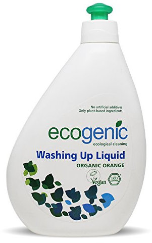 Ecogenic Spülmittel, Bio Orange, Ökologisch, 500 ml, Vollständig biologisch abbaubar (8 x 500ml)