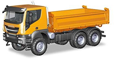 herpa 309998 – Iveco Trakker 6x6 Baukipper-LKW, Baufahrzeuge, Miniaturfahrzeug zum Sammeln, Modellauto, Kraftfahrzeug für Bastler, Miniaturmodelle, LKW, Sammler, Kleinmodell – Maßstab 1:87