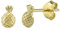Serebra Jewelry Ananas Ohrstecker Ohrringe aus 925 Sterling-Silber mit Gold-Überzug Pineapple Obst Gimmick