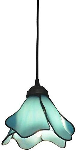 Lámpara Retro Clásico De Tiffany Techo De Cristal del Techo De Luz Luz Azul Comedor De Estilo Victoriano para La Cena,Una