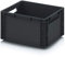 Eurobehälter EG 43/22 von Auer Kunststoffbox 40x30x22cm Griffe offen | Transportbehälter 20L Lagerbox Schwarz stapelbar | Lebensmittelbehälter Materialbox Campingbox