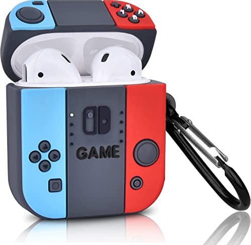 SMAIGE Switch-Hülle, kompatibel mit Airpods-Hülle, langlebiges Silikon, niedlich, lustig, Game-Controller-Hülle, Design für Airpods 2/1 Ladehülle