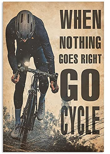 TNND Metallschild mit Aufschrift When Nothing Goes Right Go Cycle Design, 20,3 x 30,5 cm