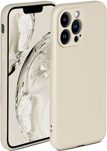 ONEFLOW Soft Case für Apple iPhone 13 Pro Max Hülle aus Silikon mit Kameraschutz, Silikonhülle mit erhöhtem Schutz fürs Display, Backcover Schutzhülle, weiche Handyhülle, Creme
