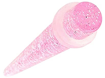 Taffstyle Piercing Ohrpiercing Dehnungsstab Dehnstab Taper Expander Ohr Stab Kunststoff Ultra Glitter 10mm Pink