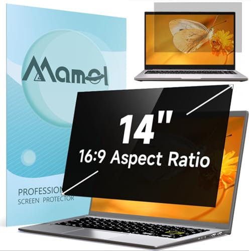 Laptop Sichtschutz 14 Zoll, Blickschutzfolie Abnehmbarer Anti Blaulicht Blendschutz Displayschutz Blickschutzfilter Sichtschutzfilter für Lenovo/HP/Dell/Acer/Samsung/Asus/Toshiba